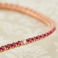 Ruby Diamond Tennis Bracelet