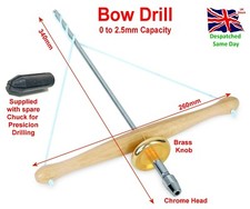 Hand Bow Drill with String Archimedean Brass and Spare Collet Jewellers Tool