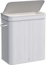 Laundry Hamper with Lid, 100 L Bamboo Laundry Basket