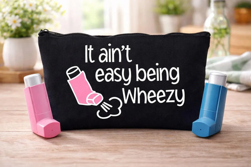 Asthma inhaler black zip - asthma,