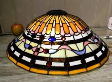 Large 17.5" Tiffany Style Ceiling Light / Lamp shade - Lead Stained Glass