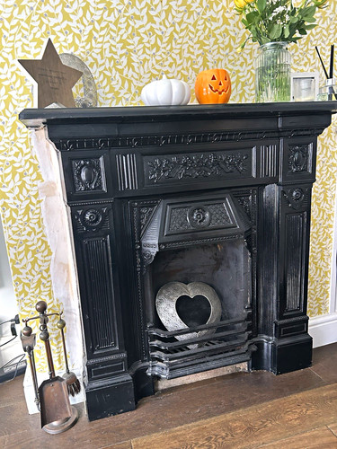 Ornate black cast iron - black, cast-iron