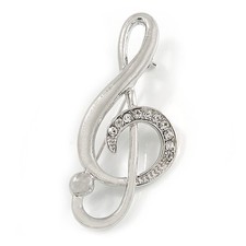 Silver Tone Clear Crystal
