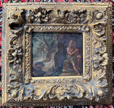 18th Century Old Master Oil Painting Old Wild Man in Woods Georgian dated 1776