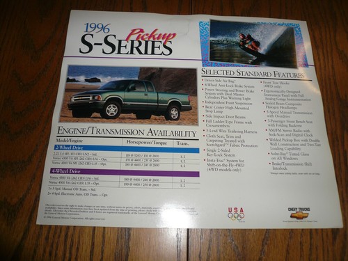 1996 chevrolet series pickup - s-series,