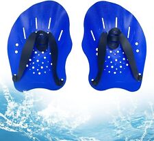 1Pair Swimming Hand Paddles Swim Training Aid Adjustable Unisex Adults Kids Blue