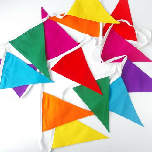 Plain fabric bunting - 3m,