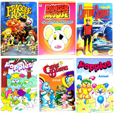Vintage Annuals You Choose, Care Bears, Fraggle Rock, Popples, Danger Mouse ++