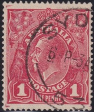 Aust KGV 1d Red SWk. Postmark