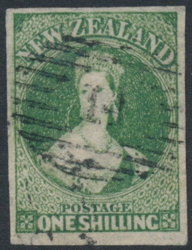 New zealand 1862 green - new, 1/-
