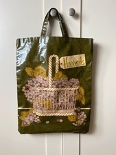 Vintage Harrods Tote Bag Fall Grapes In Wire Basket
