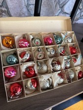 Box Of Small vintage 1950’s Mercury Glass christmas baubles