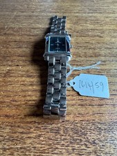 Ladies LOUIS DINO Rectangular Black Faced SS Watch W1614/59