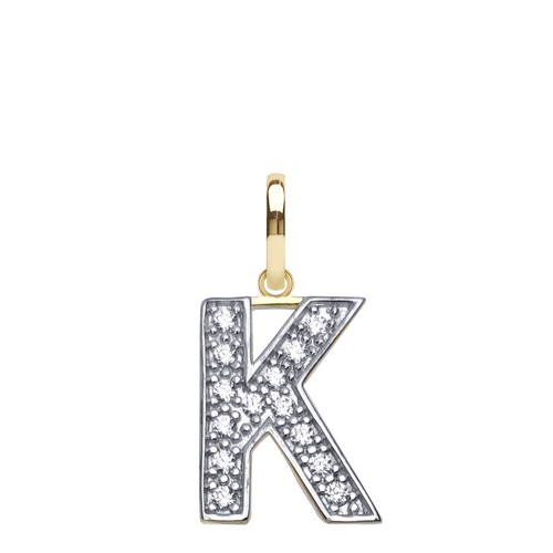 9ct gold initial - pendant, name