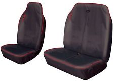 HEAVY DUTY SINGLE AND DOUBLE FRONT VAN BLACK & RED WATER RESISTANT SEAT COVERS