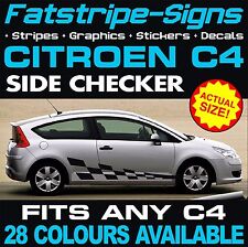 to fit CITROEN C4 GRAPHICS CHECKER CAR VINYL DECALS STICKERS STRIPES 1.4 1.6 2.0
