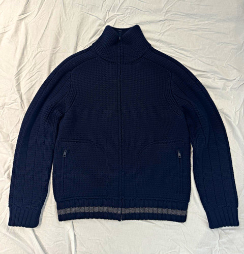 Gucci men navy wool knit - navy,
