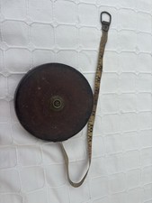 Chesterman 100ft Leather Case Winding Tape Measure Vintage Collectable