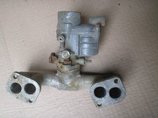 Solex vintage car Reliant ?? carb carurettor + alloy manifold USED SPARES REPAIR