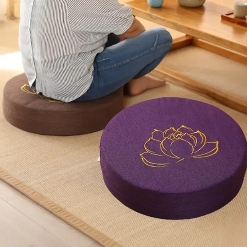 Linen yoga meditation cushion - linen,