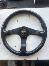 Genuine Momo Corse 350mm black leather steering wheel. Lancia Delta Integrale 7C