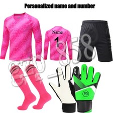 Football Kids Boys Goalkeeper kits Shirt Gloves Shorts Padded Elbow Goalie Sets