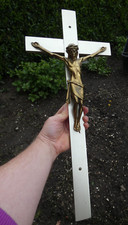 Vintage 70s brass german crucifix