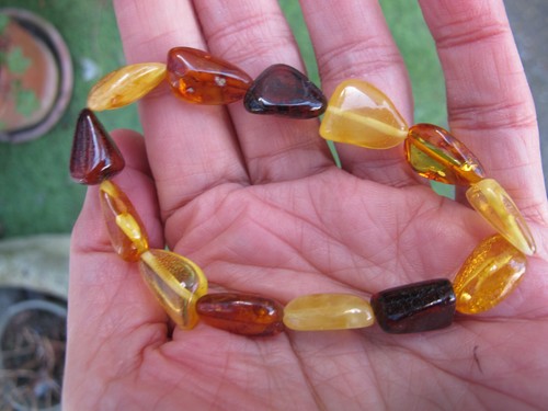 Amber fossil crystal polished - amber,