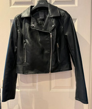 Faux leather black biker - black,