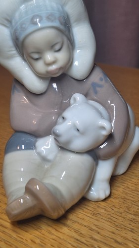 Lladro eskimo child with polar - lladro,