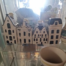Bols KLM Delft Blue Miniature Houses Collection of 4 Dutch Houses empty 2017