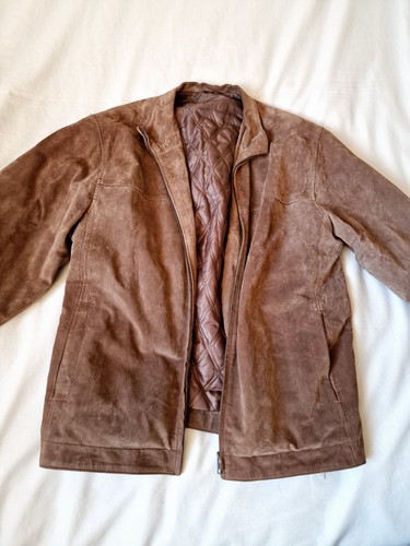 Brown vintage suede - , leather