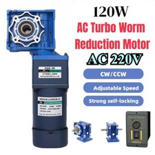 120W New AC 220V Two Stage Worm Gear Reducer Gearbox Motor Gearmotors CW/CCW