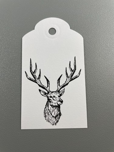 Stag head gift tags white - stag, on
