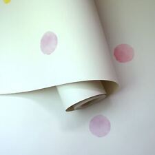 Watercolour Polka Dots Pastel Shades Wallpaper Pink / Yellow 91000 Bedrooms