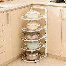 Adjustable Kitchen Pot Pan Saucepan Storage Rack 2/3/4/5 Tiers Organiser Shelf
