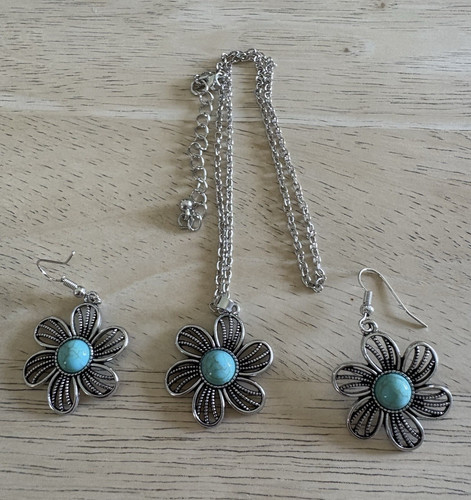 Silver tone blue turquoise - silver,