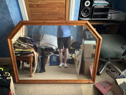 Rectangle wall mirror pine - wall,