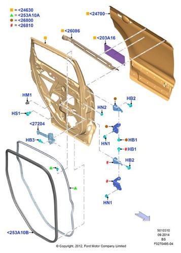 2271175 rear left - door, ford