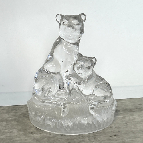Vintage glass ornament lioness - ornament,
