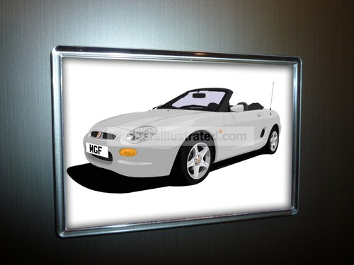 Mgf fridge magnet - mg, (large)