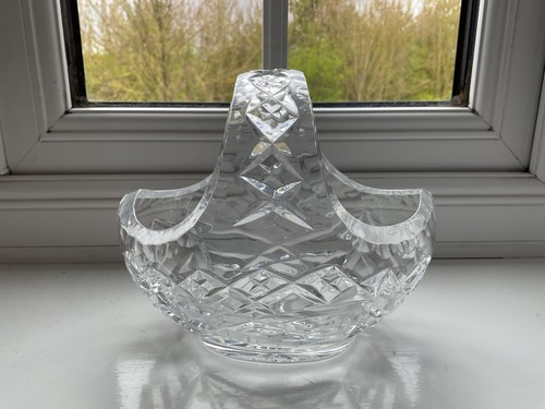Vintage crystal glass basket - crystal,