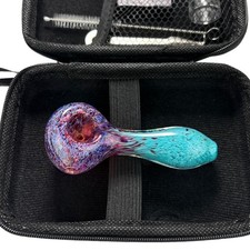 4" Glass Pipe Blue & Purple
