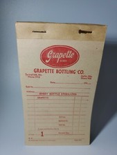 Vintage 1940s Grapette Soda Grapette Bottling Company Receipt Book RARE