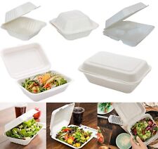 Bagasse Food Containers Clamshell Biodegradable Takeaway Boxes 100% Compostable