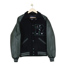 Vintage Balfour Varsity Jacket Mens Size M Black Wool Snap Button