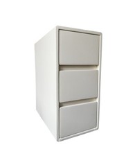 3-drawer Faux Leather Bedside Table   Nightstand Bedroom