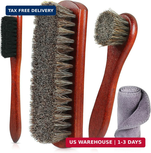 Piece horsehair shoe brush - horsehair,