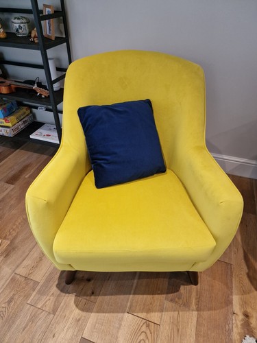 Yellow velvet armchair and - yellow,