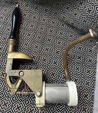 Vintage Unusual Beer Ale Pump Brass & Wooden Base Man Cave Shed Pub Untested